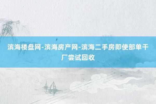 滨海楼盘网-滨海房产网-滨海二手房即使部单干厂尝试回收